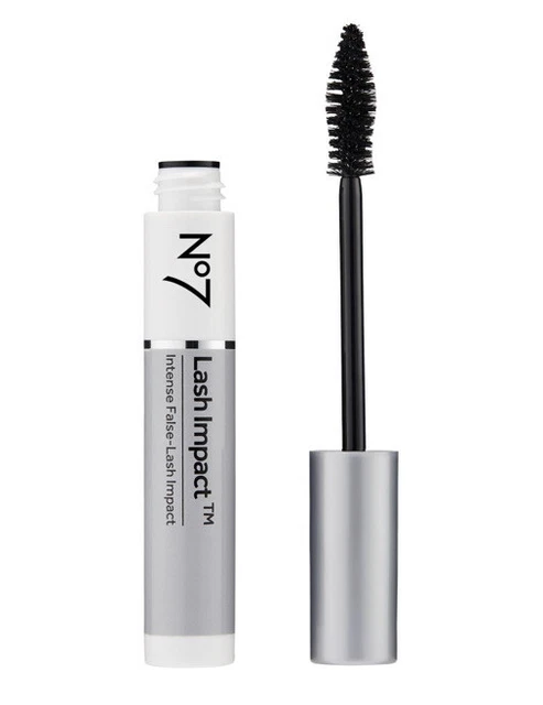 Máscara de pestañas No7 Lash Impact cepillo de cerdas tradicional 7 ml negro nuevo y en caja