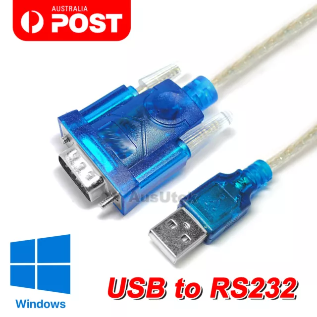 USB to 9-pin DB9 RS232 Serial Cable Adapter Converter Win10 Win8 Win7 32/64bit