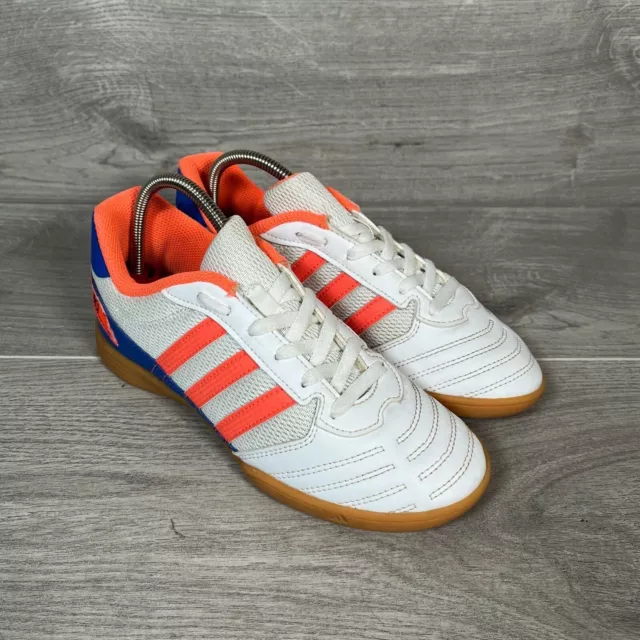 Adidas Trainers Boys Orange UK Size 4 Leather Lace Up Low Top Super Sala