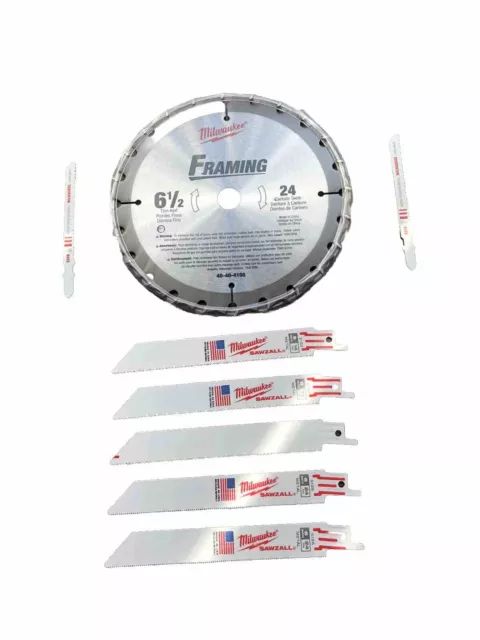 Milwaukee  6-1/2" Teeth Thin Kerf Saw Blade+5 Sawzzall Blades+2 Jigsaw Blades !