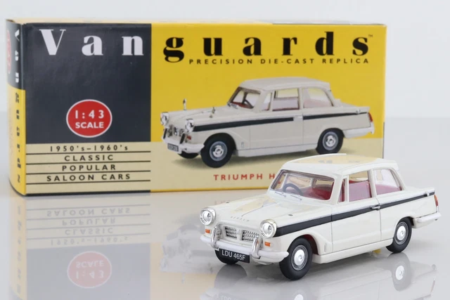 Vanguards VA5008; Triumph Herald; White, Black Trim; Excellent Boxed