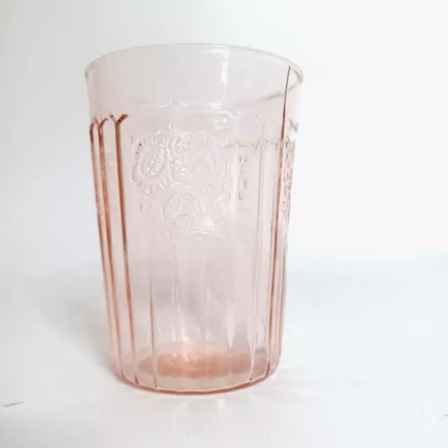 Anchor Hocking Pink Mayfair Open Rose Juice Glass Depression Glass 1930's