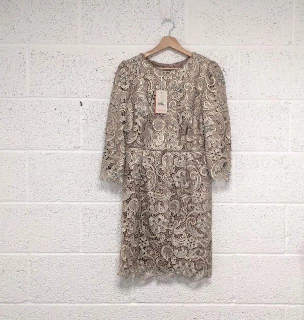 slim fit dress slacks Monsoon Limited Edition Sheryl Sequin Gold Mini Dress  White Chocolate  Couture