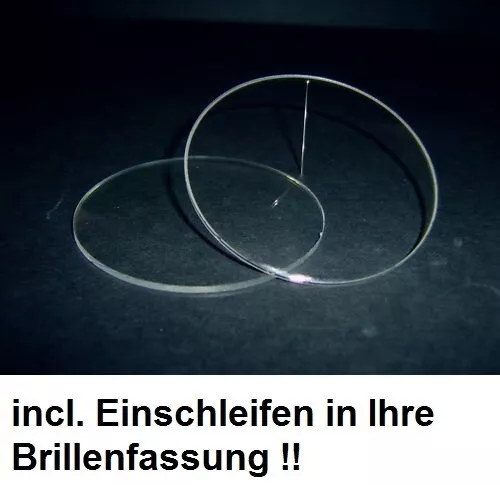 2 Brillengläser Kunststoff 1,6/1,60 Hart-Super-ET incl.Einarbeitung/Einschleifen