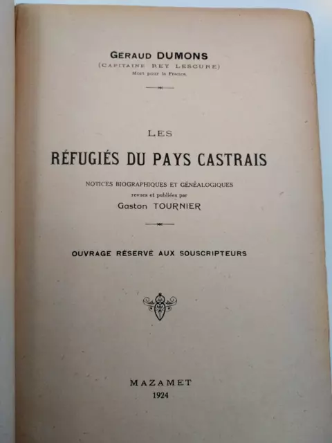 Ouvrage de référence sur l'émigration huguenote : la capitaine Paul Rey-Lescure