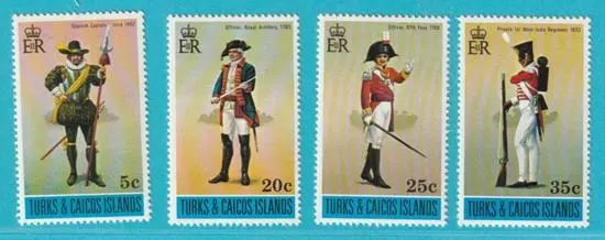 Turks und Caicos Inseln aus 1975 ** postfrisch MiNr. 341-344 Uniformen