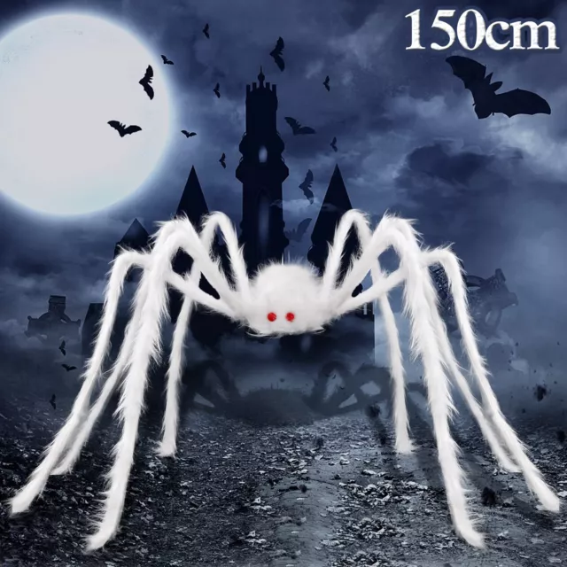 150CM Halloween Riesen Spinne Tarantula Plüsch Weiß Haarige Spinne Dekoration