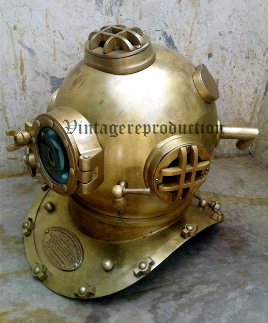 ANTIQUE FINISH U.S Navy Mark V SCA Scuba Divers Diving Helmet With ...