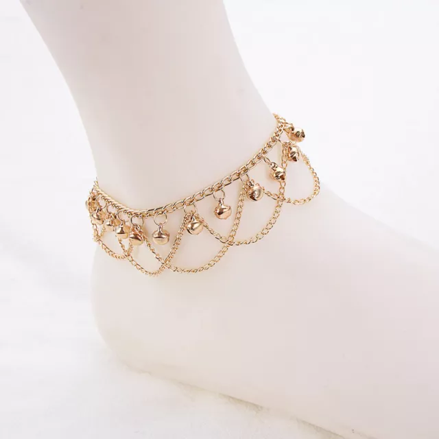 18K Gold Plated Bead Chain Anklet Bracelet Barefoot Beach Foot Sandal HQ