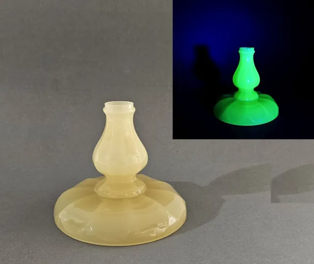 Murano - Cenedese um 1960 - Uran Glas Säule Kerzenhalter Lampenfuß - Original
