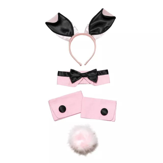 Bristol Novelty Sexy Pink Black Bunny Girl Set Hen Party One Size Ladies New