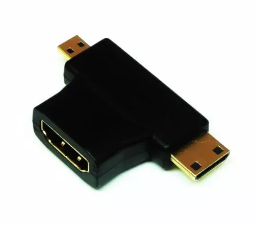 1080P 3in1 HDMI Femelle À Micro / Mini Mâle Adaptateur Convertisseur 90 Degrés