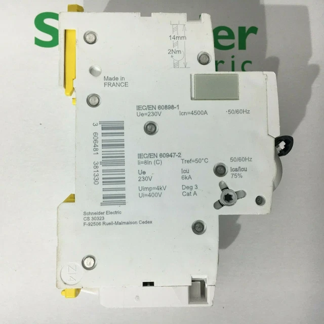 Disjoncteur Modulaire Schneider Electric Acti9 IDT40T - 1P+N 16A Courbe C | 4500A/6kA Pour Tableau électrique
