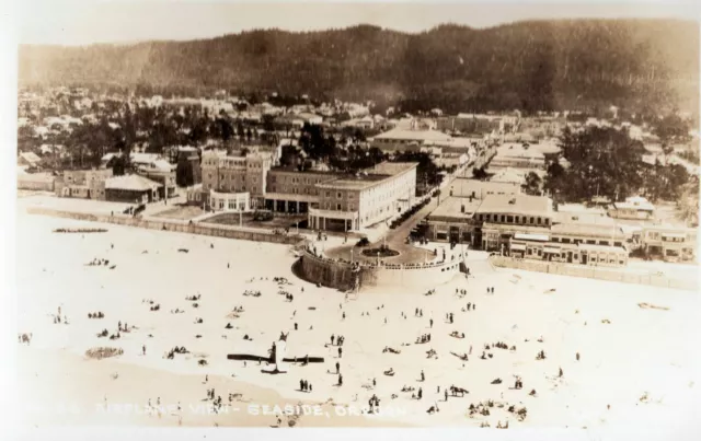 Vintage RPPC "An Airplane View - Seaside Oregon" Postcard from Ocean Promenade