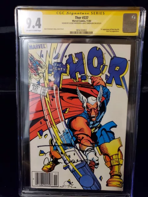 Thor 337 CGC 9.4 SS Walt & Louise Simonson, Marvel Comics, First App! Newsstand