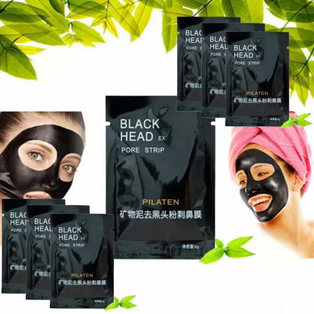 Black Face Mask Deep Cleansing Blackhead Removal Peel Off Nose Pore Pilaten 10pc