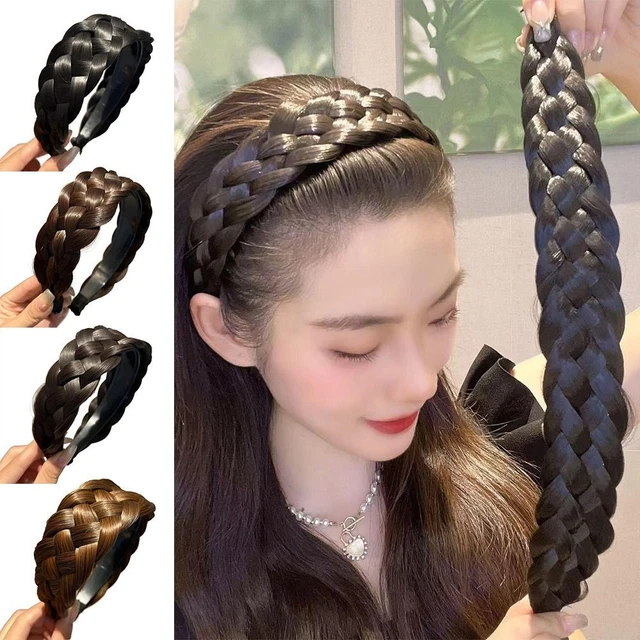 Wide Braid Wig Braid Headband Hair Hoop Wig Hairband Wide-Brimmed Hair Hoop