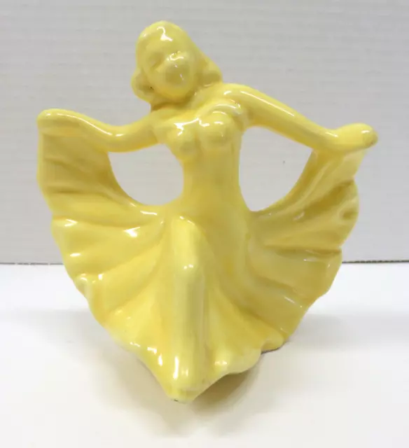 Vintage Walker Pottery Dancing Dancer Figure Monrovia California Yellow 40’s-50s