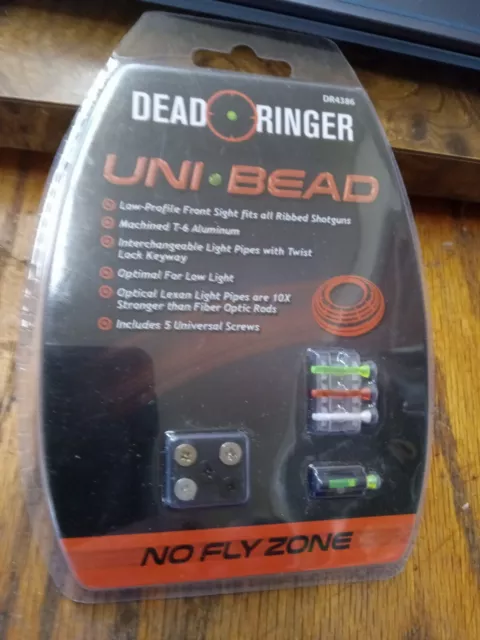 Dead Ringer No Fly Zone Uni•Bead Sight Fits All Ribbed Shotguns. New
