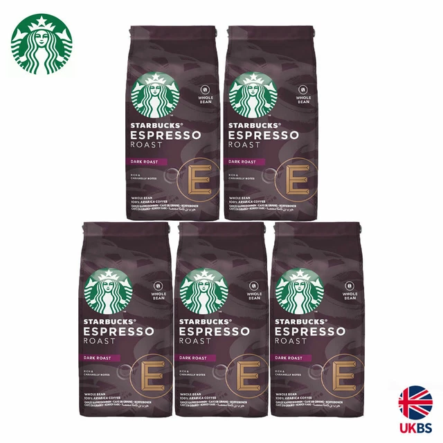 STARBUCKS DARK ESPRESSO Roast Coffee Beans, 100 Arabica, 1kg (5x200g