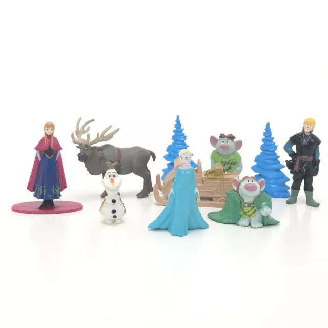 Disney Frozen Figurine Playset 10 Figure Cake Topper Lot Kristoff Sven Trolls