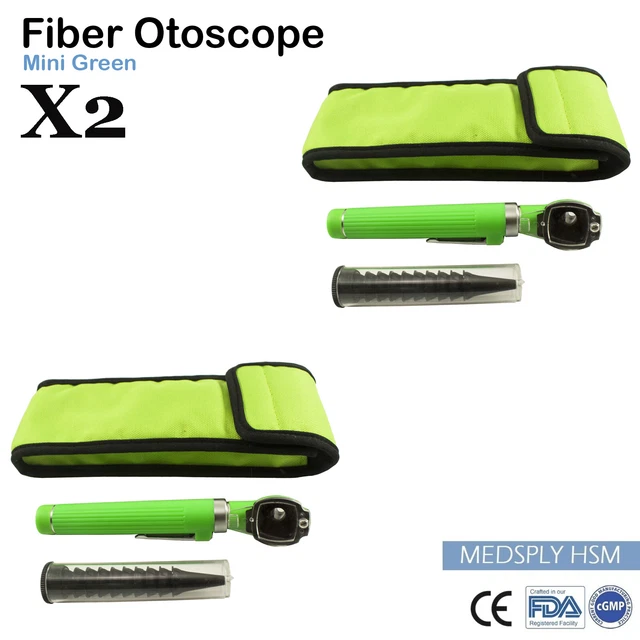 MEDICAL DIAGNOSTIC MINI Otoscope Fiber Optic Green Examination