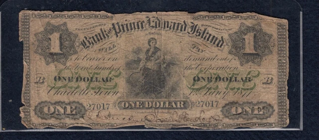 1877 Bank of Prince Edward Island $1 - CH 600-12-04