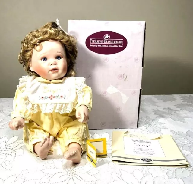 Vintage 1997 The Ashton-Drake Galleries "Ginny" Baby Doll Yellow w/ Original box