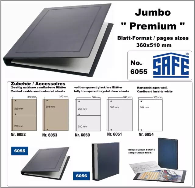 Militaria Documentos Album Jumbo A3 + Blatt-Formate Hasta 360x510 MM Safe 6055
