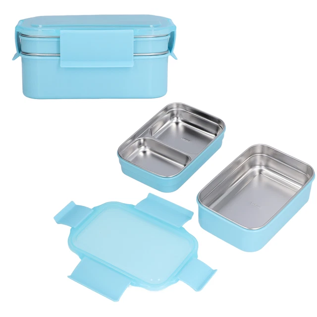 (bleu) 02 015 Boîte à Lunch En Acier Inoxydable Boîte à Bento Sûre