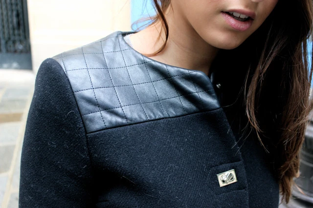 Manteau Episode Noir - Col Fourrure - Laine & Cachemire - Taille S (38) - Neuf Sans étiquettes