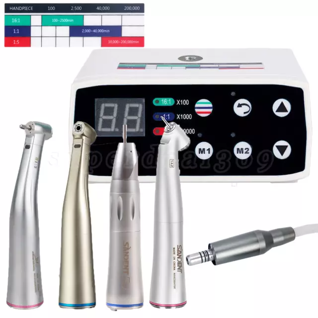 Dental Brushless LED Electric Micromotor/1:1 1:5 1:4.2 Contra Angle Straight SA