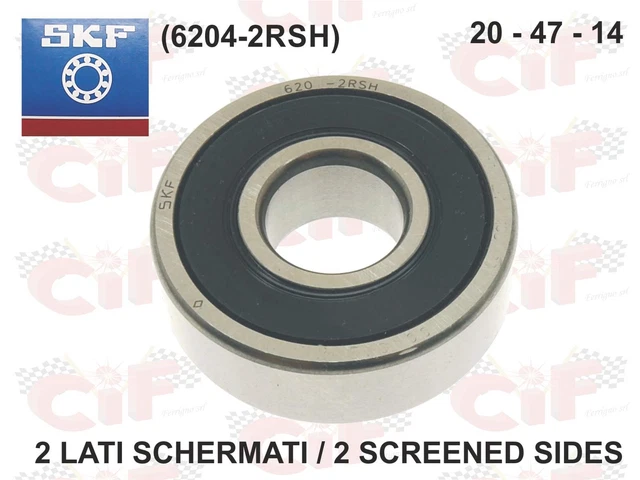 Cuscinetto Ruota 6204 20x47x14 Mm 2RS – Per Scooter Piaggio 50 E Vespa 1967-1982, Sostituisce 434735