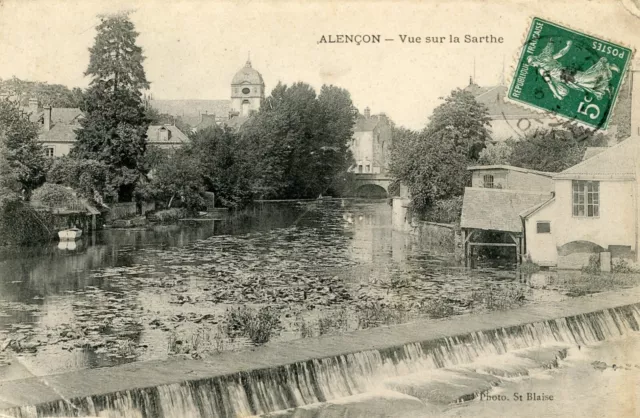 *27328 cpa Alençon - vue sur la Sarthe
