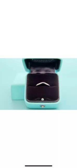 Tiffany & Co. Elsa Peretti Ring 950 Platinum Brilliant Cut Diamond 0.06 ctw 2 mm