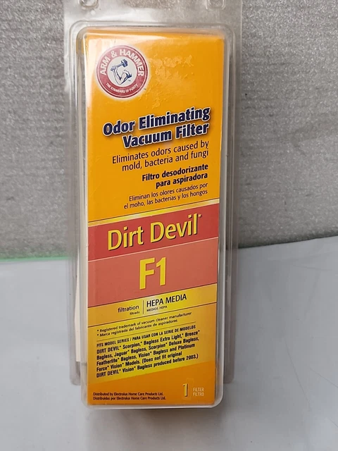 Arm & Hammer HEPA 62647F Dirt Devil F1 Vacuum Filter Odor Eliminating - NIB