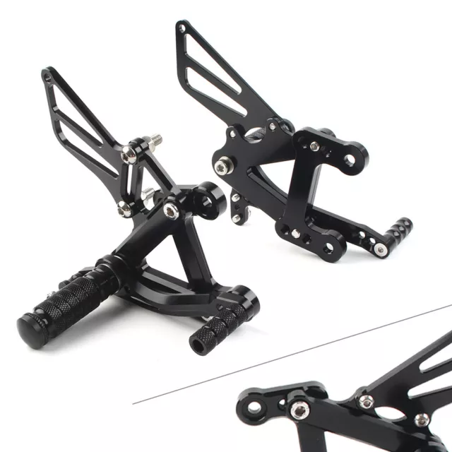 1Set Motorcycle Rear Rearsets Foot Peg Pedal for Kawasaki Ninja ZX6R 03 04 Black