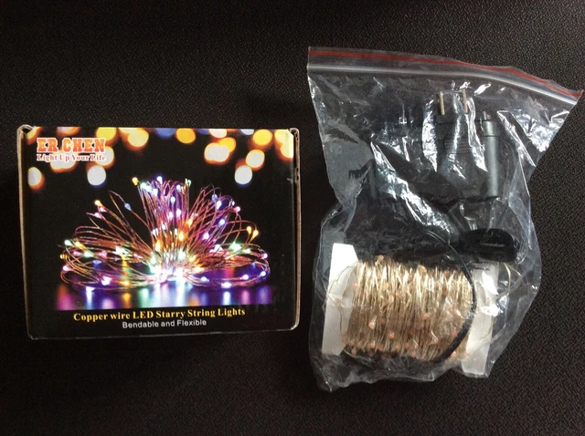 ER CHEN Fairy Lights Plug in, 99Ft/30M 300 LED Silver Coated Copper Wire Starry