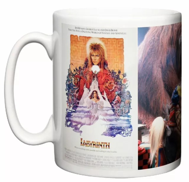 Labyrinth Fantasy Movie poster & scene 1986 David Bowie Coffee Tea 11oz Mug Gift