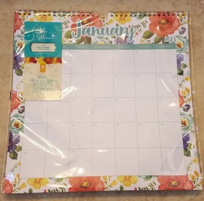 2023 PIONEER WOMAN Delaney Floral 2023 Wall Calender with Stickers 3pc