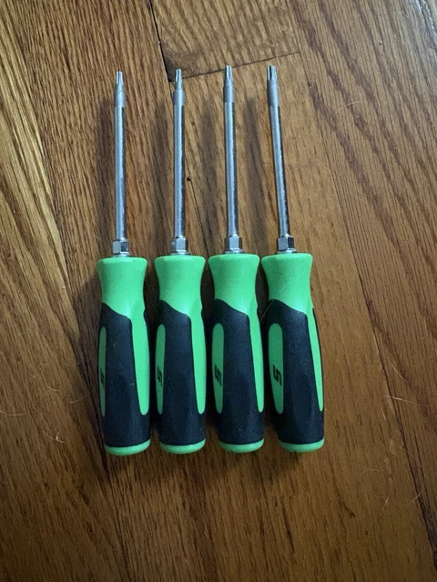 Snap-on USA 4-Piece Green Mini Soft Grip Torx Screwdriver Set – SGTX40BG, Made In USA