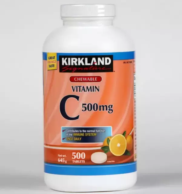 Kirkland Signature Vitamin kaubar C 500 mg | Nahrungsergänzungsmittel - 500 Tabletten