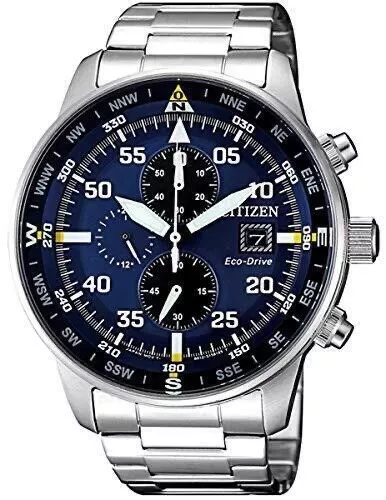 Citizen Herren Chronograph Eco Drive Armbanduhr CA069088L 44mm Uhr