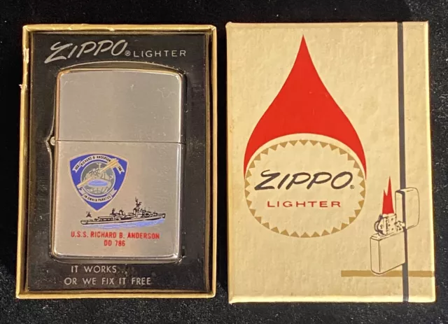 Vintage Vietnam War Era, Zippo  Lighter-USS Richard B Anderson Dd 786 Super