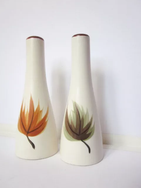 Vintage Mid Century Salt & Pepper Shaker Fall Foliage Leaf Design JAPAN MCM