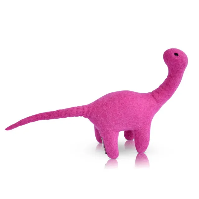 Small Pink Felt Brontosaurus | Handmade Dinosaur Toy for Children | Sensory Play