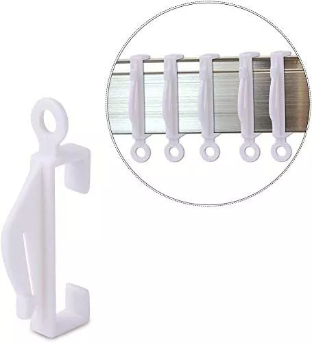 Curtain Rail Track Gliders Pack of 25, 50, 75, 100 White Plastic Sliding Hooks