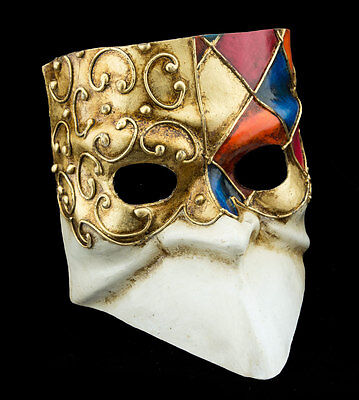 Mask from Venice Bauta Blue Golden Mosaic for Man-Paper Mash- 2159 -CB3 3
