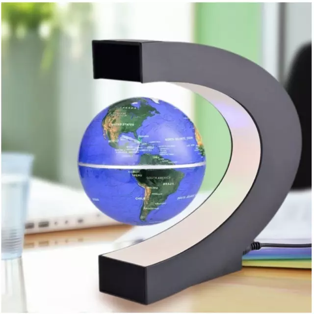 LED World Map Magnetic Levitation Floating Globe Electronic Antigravity Decor