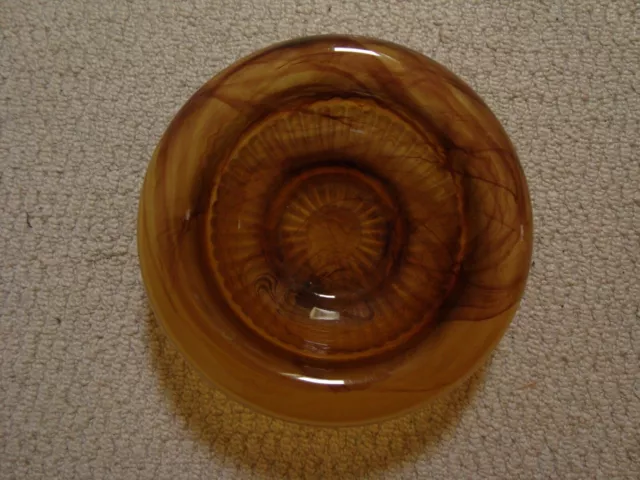 Art Deco Period Davidson Amber Cloud Glass Bowl Superb Condition.